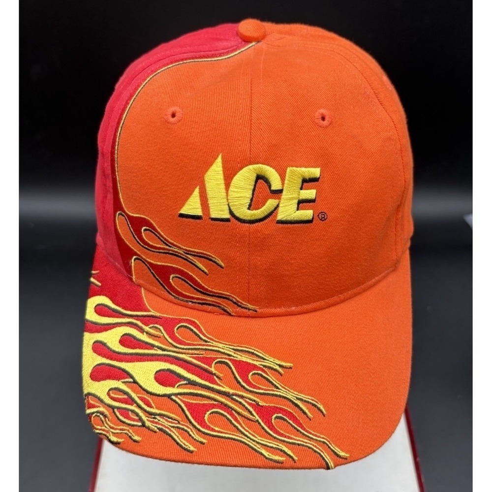 2005‎ Ace Hardware Flame Snapback Hat Ace Stores ACE 5 First Gear Orange Red